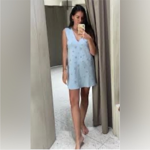 Zara BEADED JEWEL KNIT MINI DRESS - Picture 10 of 11